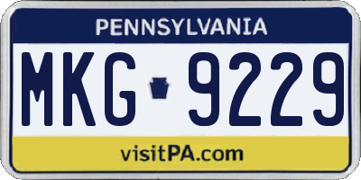 PA license plate MKG9229