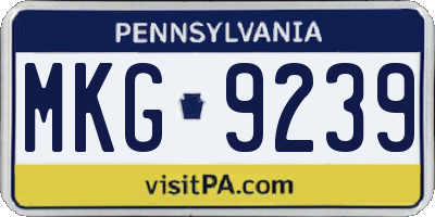 PA license plate MKG9239