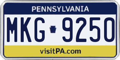 PA license plate MKG9250