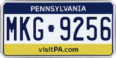 PA license plate MKG9256