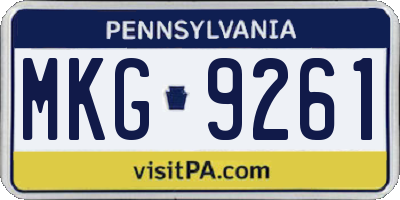 PA license plate MKG9261