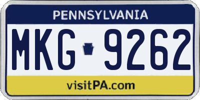 PA license plate MKG9262