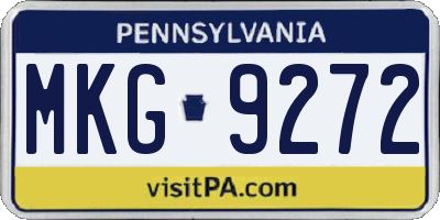 PA license plate MKG9272