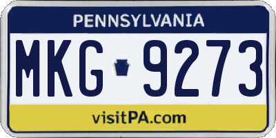 PA license plate MKG9273