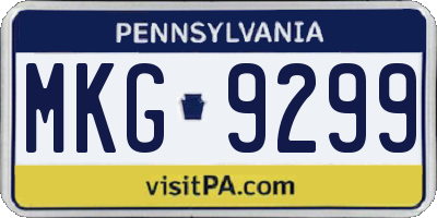 PA license plate MKG9299