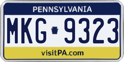 PA license plate MKG9323