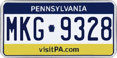 PA license plate MKG9328