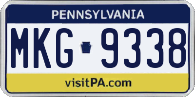 PA license plate MKG9338