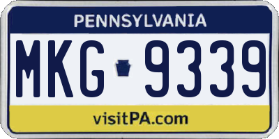PA license plate MKG9339