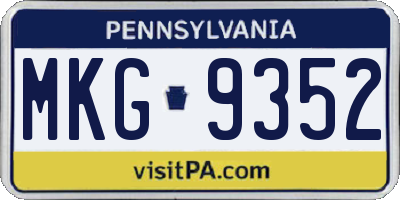PA license plate MKG9352