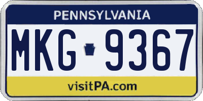 PA license plate MKG9367