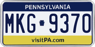 PA license plate MKG9370