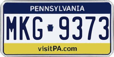 PA license plate MKG9373