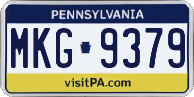 PA license plate MKG9379