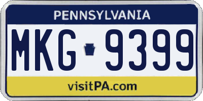 PA license plate MKG9399