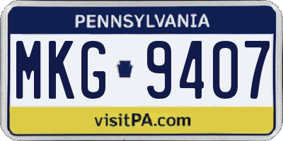 PA license plate MKG9407