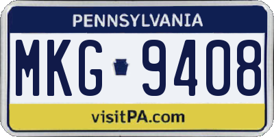 PA license plate MKG9408