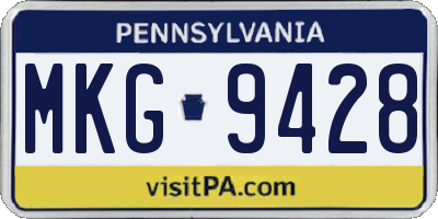 PA license plate MKG9428