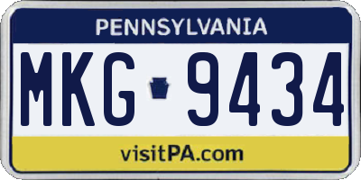 PA license plate MKG9434