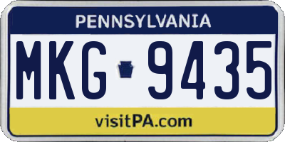 PA license plate MKG9435