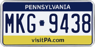 PA license plate MKG9438