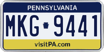 PA license plate MKG9441