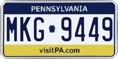 PA license plate MKG9449