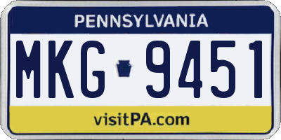 PA license plate MKG9451
