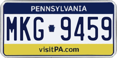 PA license plate MKG9459