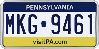 PA license plate MKG9461