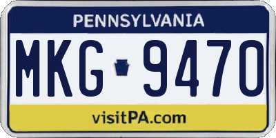 PA license plate MKG9470