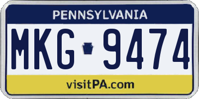 PA license plate MKG9474