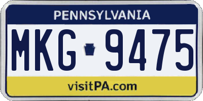 PA license plate MKG9475