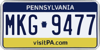 PA license plate MKG9477