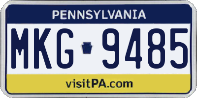PA license plate MKG9485