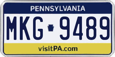 PA license plate MKG9489