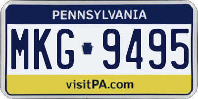 PA license plate MKG9495