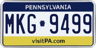 PA license plate MKG9499