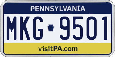 PA license plate MKG9501