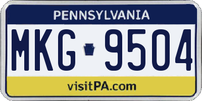 PA license plate MKG9504