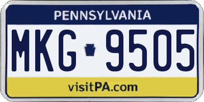 PA license plate MKG9505