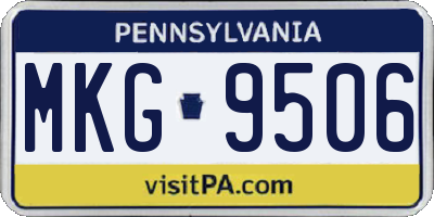 PA license plate MKG9506