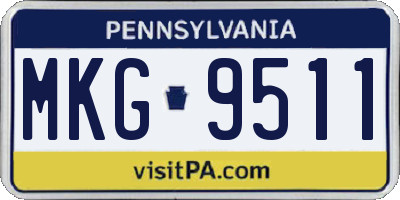 PA license plate MKG9511
