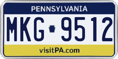PA license plate MKG9512