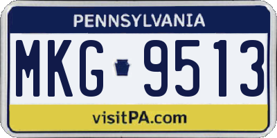 PA license plate MKG9513
