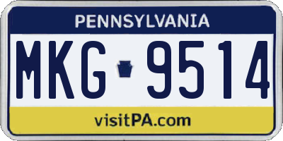 PA license plate MKG9514