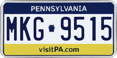 PA license plate MKG9515