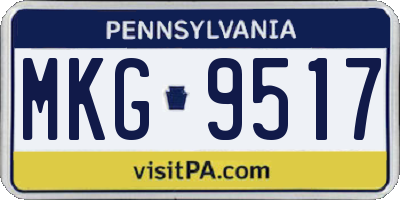 PA license plate MKG9517