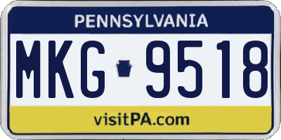 PA license plate MKG9518
