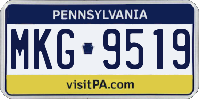 PA license plate MKG9519